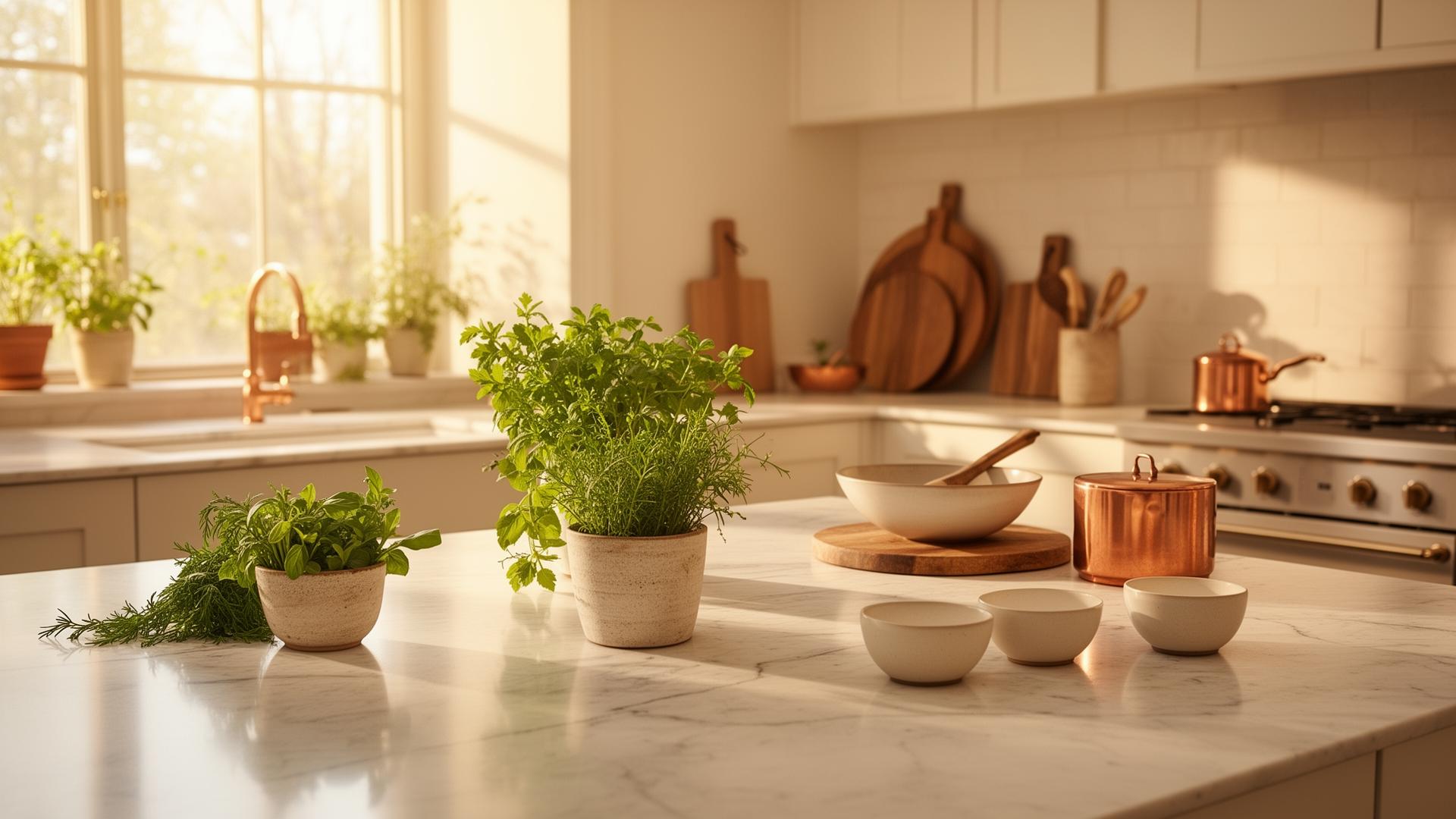 Modern kitchen with curated home essentials